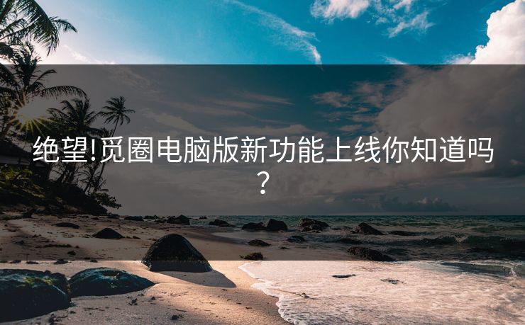 绝望!觅圈电脑版新功能上线你知道吗？