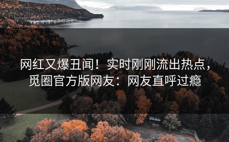 网红又爆丑闻！实时刚刚流出热点，觅圈官方版网友：网友直呼过瘾