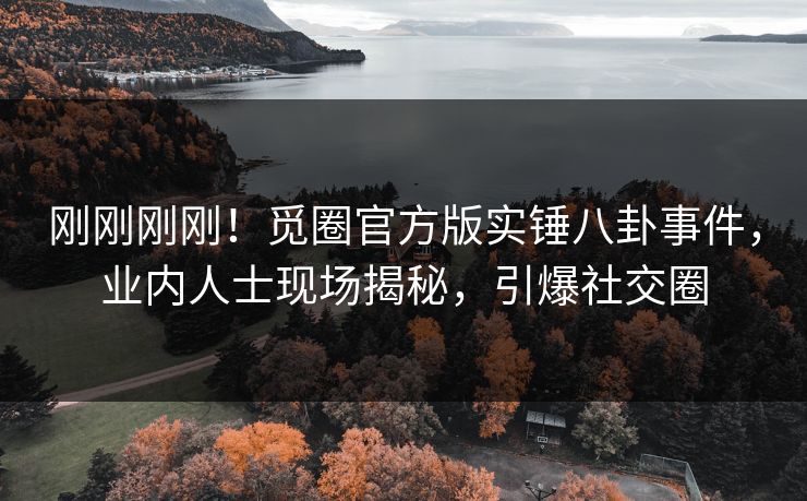 刚刚刚刚!觅圈官方版实锤八卦事件,业内人士现场揭秘,引爆社交圈