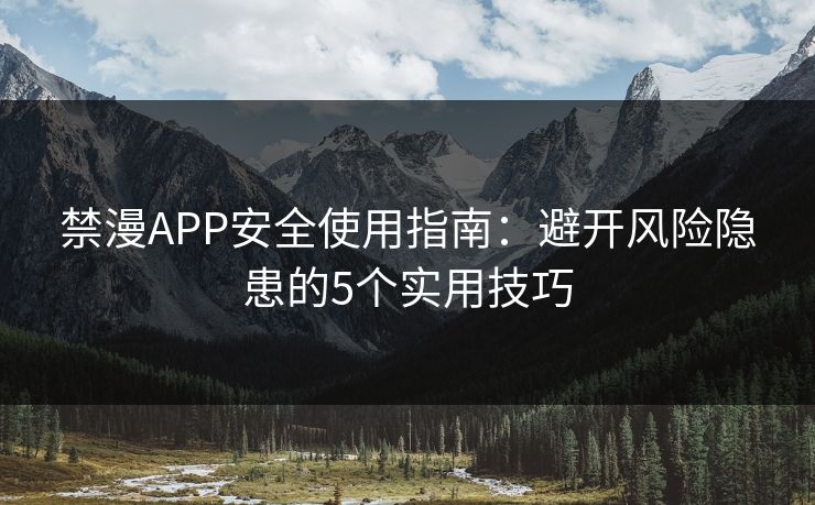 禁漫APP安全使用指南：避开风险隐患的5个实用技巧